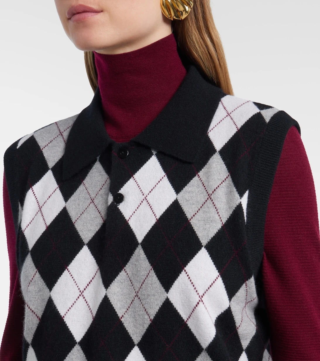 Lisa Yang - Anwen argyle cashmere sweater vest