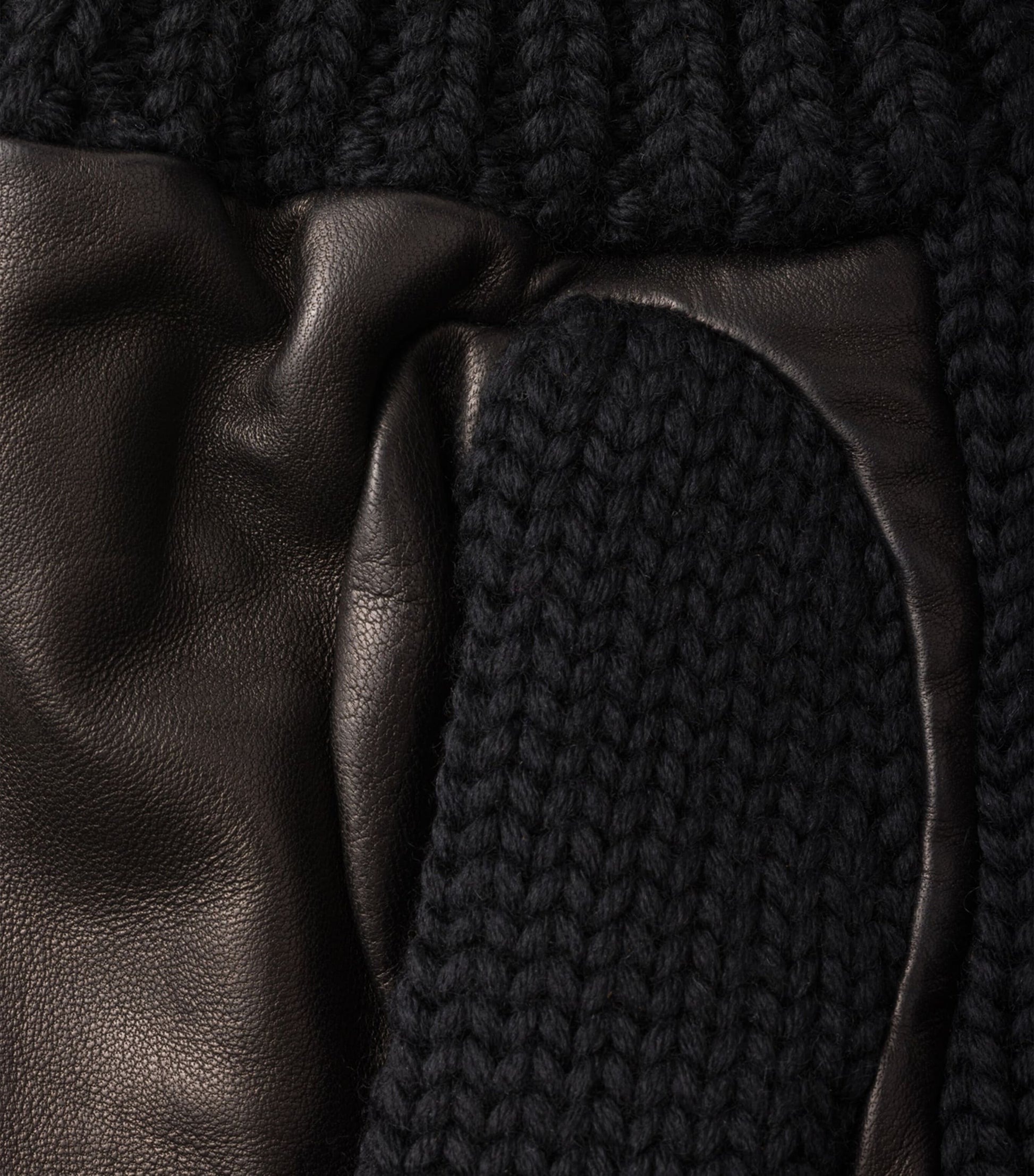 Virgin Wool Nappa Leather-Trimmed Gloves