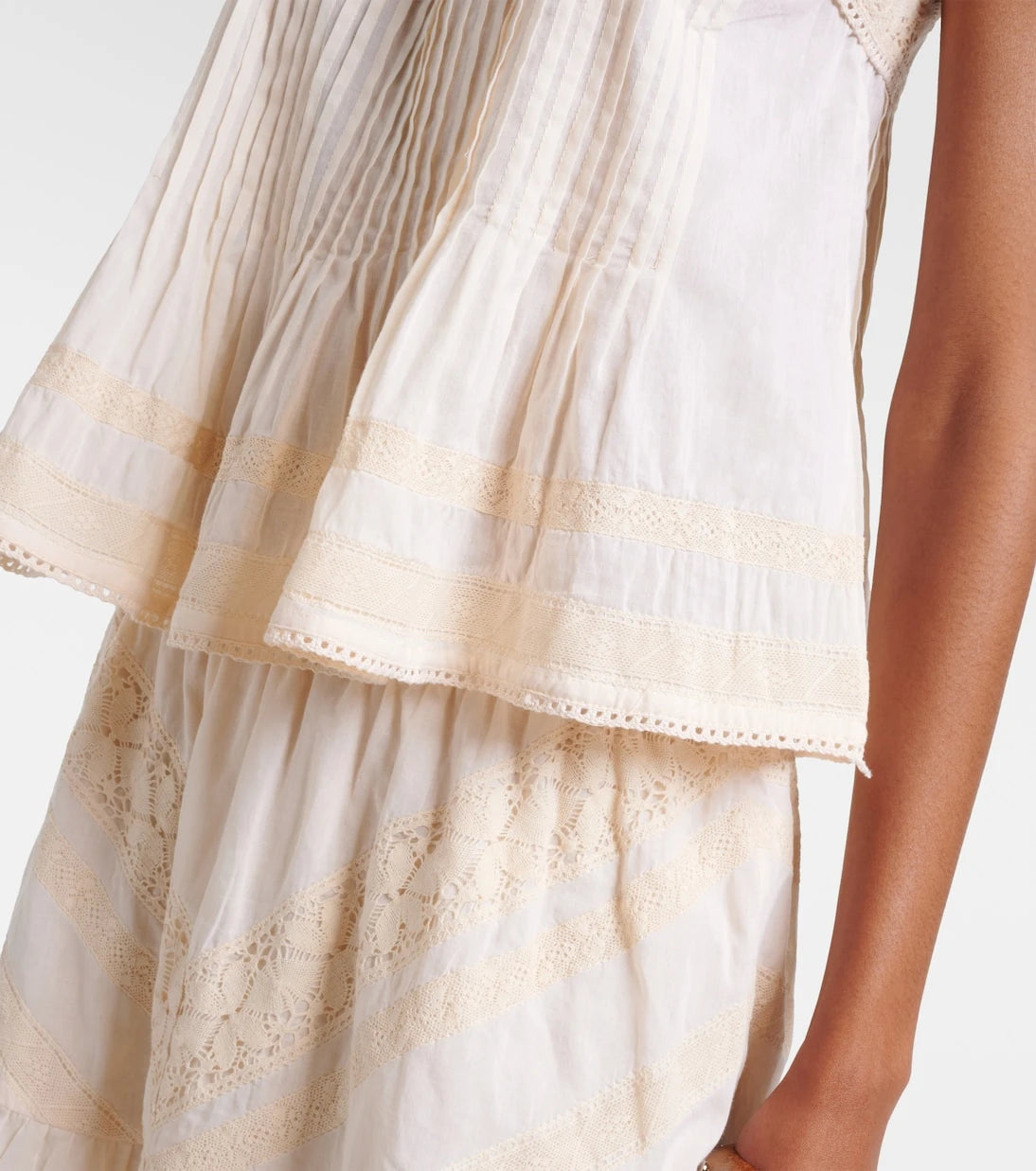 Juliet Dunn - Lace-trimmed cotton top