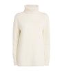 Ivory Open Cashmere High-Neck Sweater