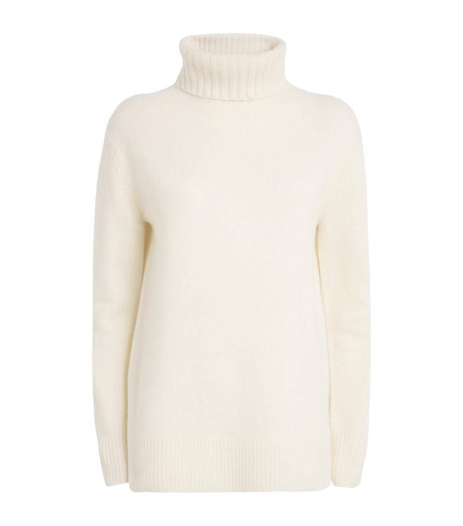 Ivory Open Cashmere High-Neck Sweater