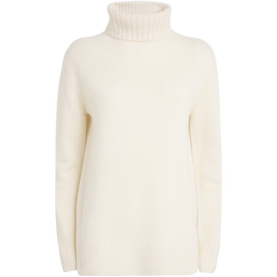 Ivory Open Cashmere High-Neck Sweater