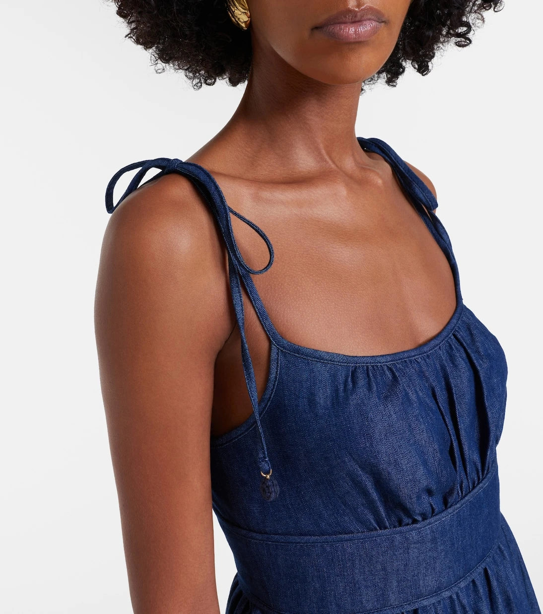 Zimmermann - Mahon broderie anglaise denim midi dress