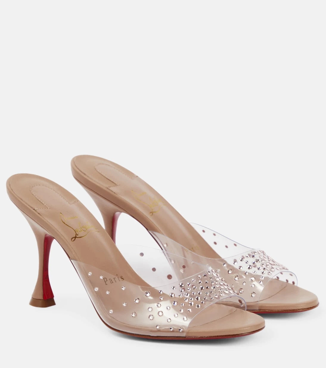 Christian Louboutin - حذاء ميول Nudes Degramule مزين بالترتر