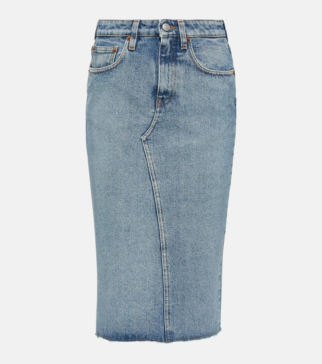 MM6 Maison Margiela - تنورة دينم متوسطة الطول