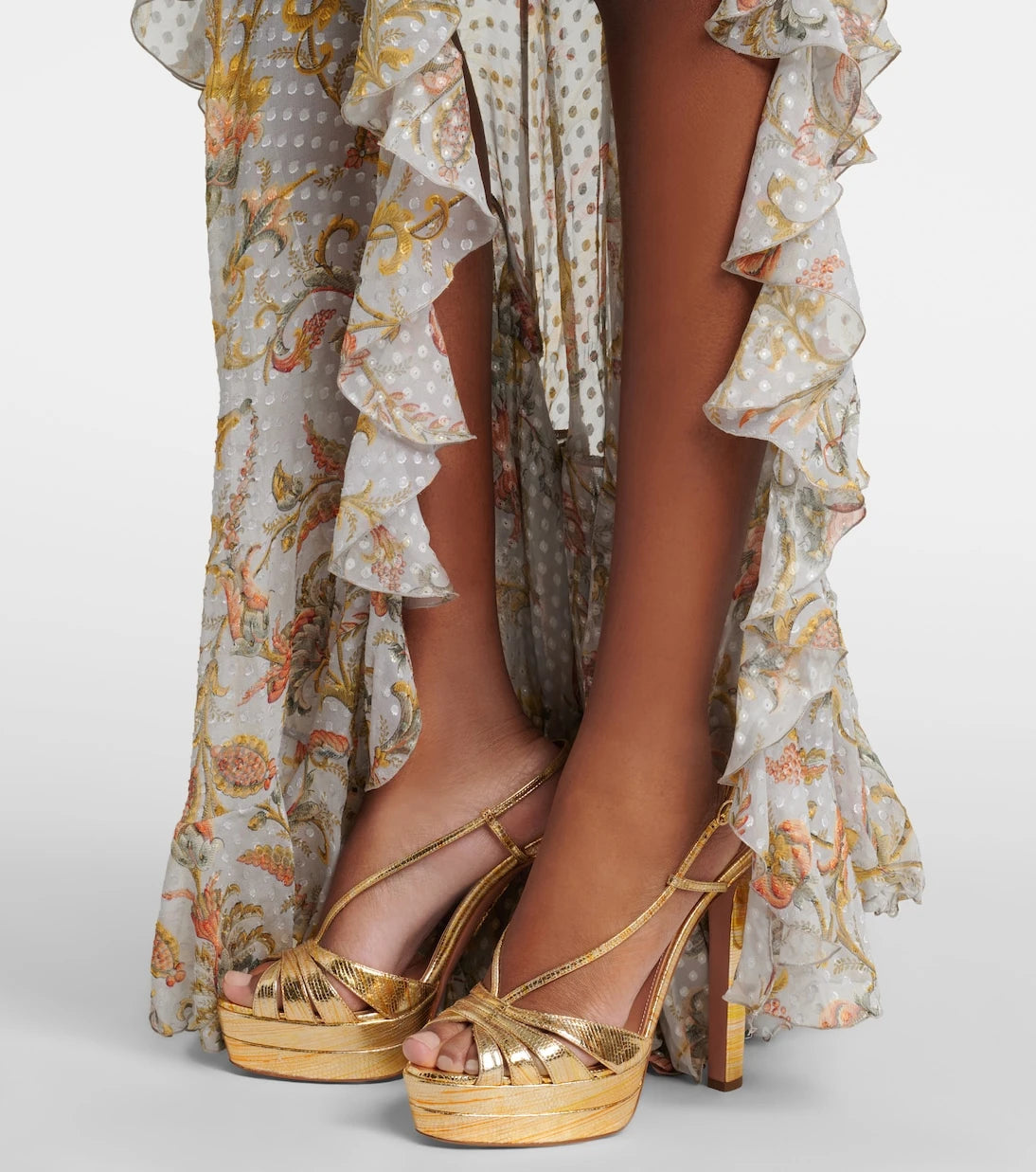 Aquazzura - Aimée 130 metallic leather platform sandals