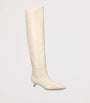 Alevi Beige Leather Derby Knee-High Boots 35