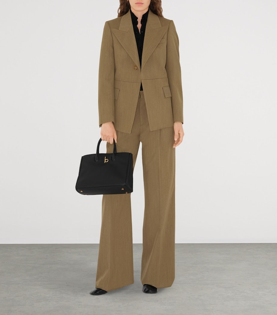 Burberry Black Small Calf Leather Rocking Horse Tote Bag