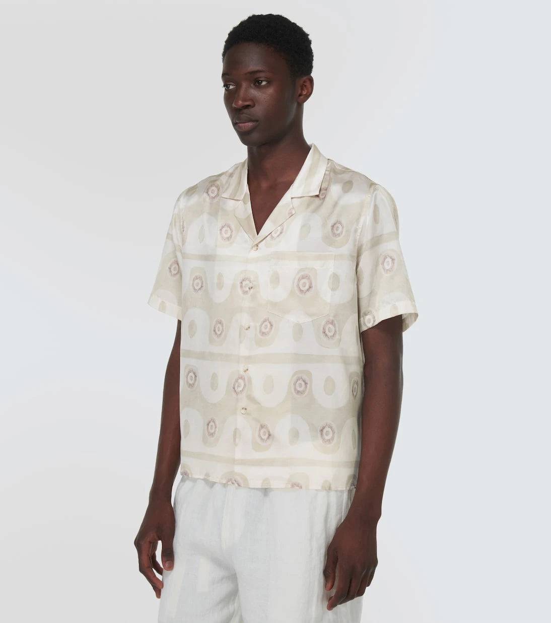 Commas - Printed silk and cotton shirt