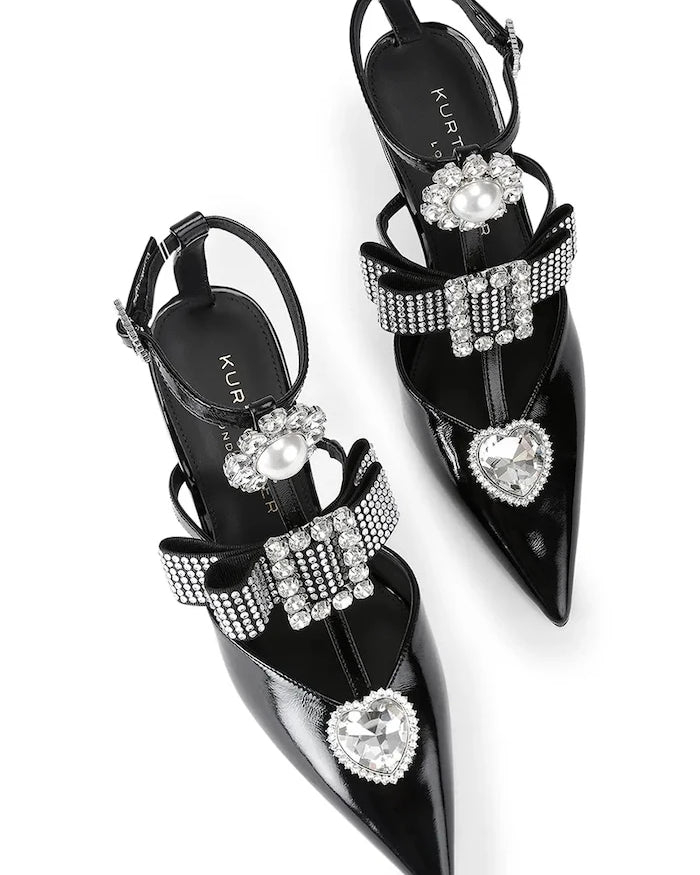 Kurt Geiger London Bow Point Gladiator Court İnce Topuklu Deri Ayakkabılar