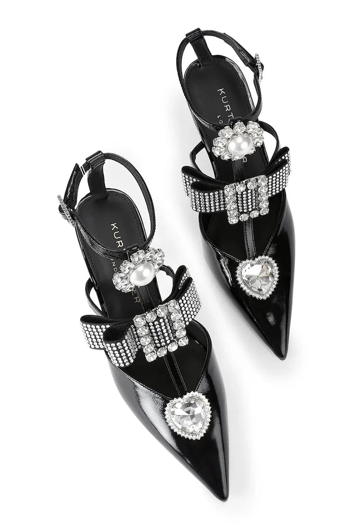 Кожени обувки с тънък ток Kurt Geiger London Bow Point Gladiator Court