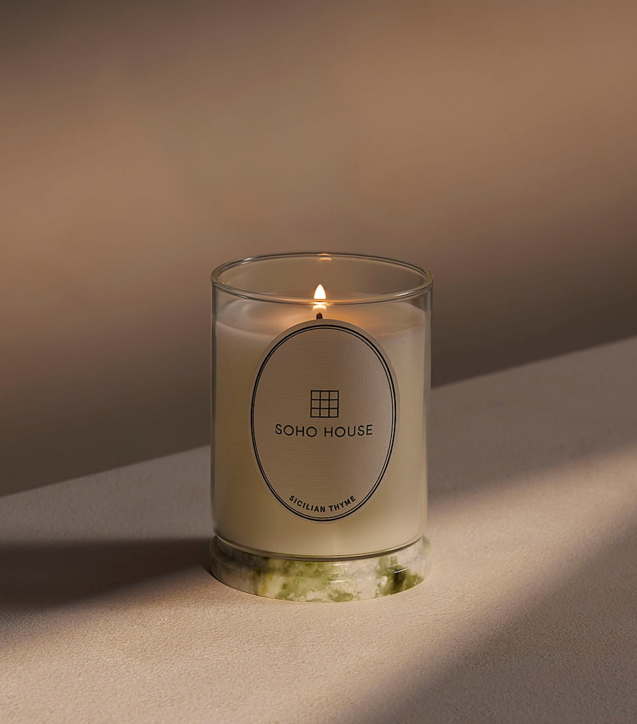 Marble Vessel and Sicilian Thyme Candle (250g)