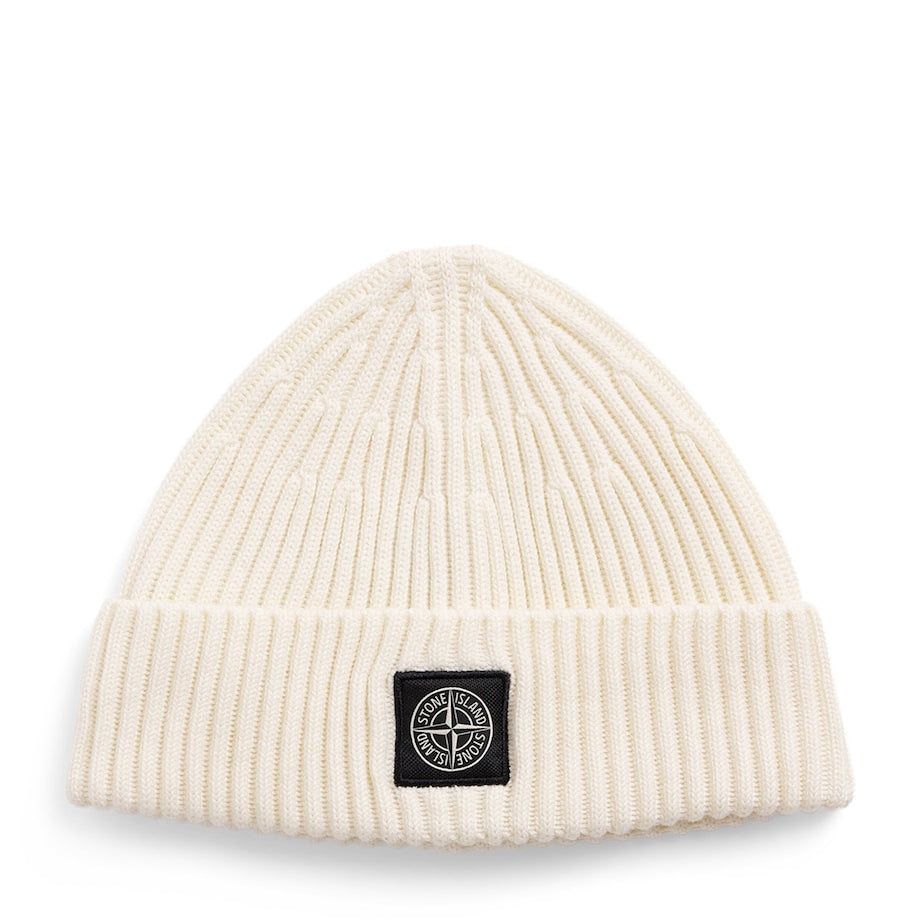 Stone Island Virgin Wool Ribbed Beanie