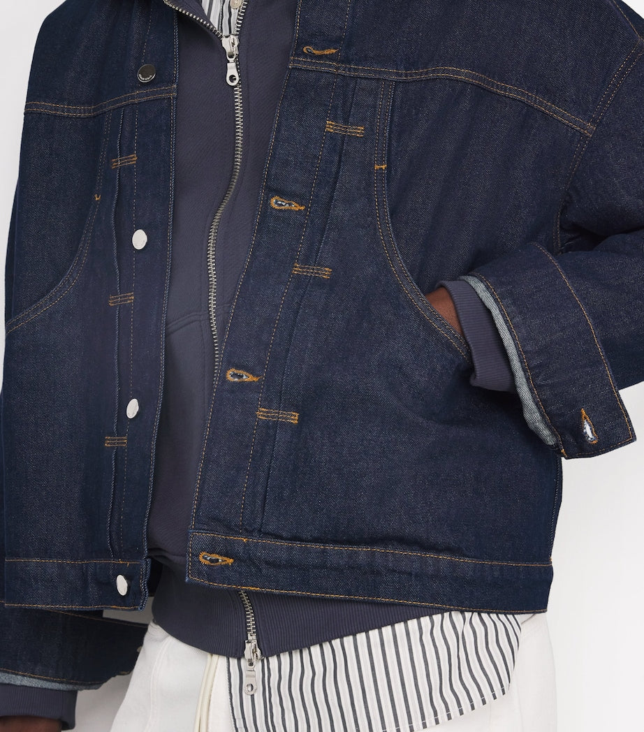 Purple Cropped Denim Jacket