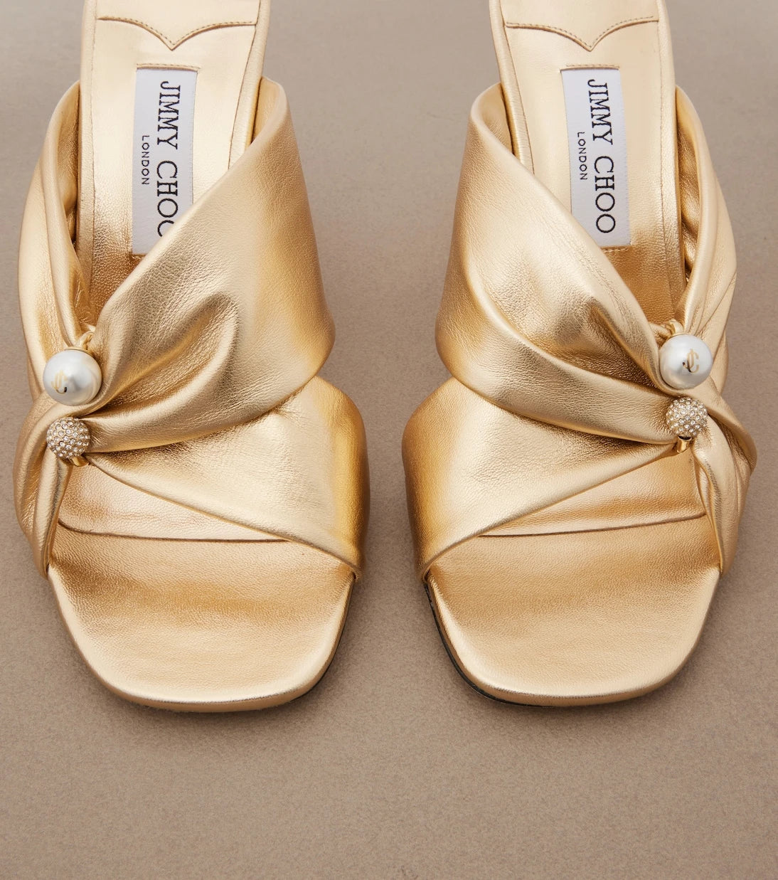 Jimmy Choo - Rafi embellished metallic leather mules