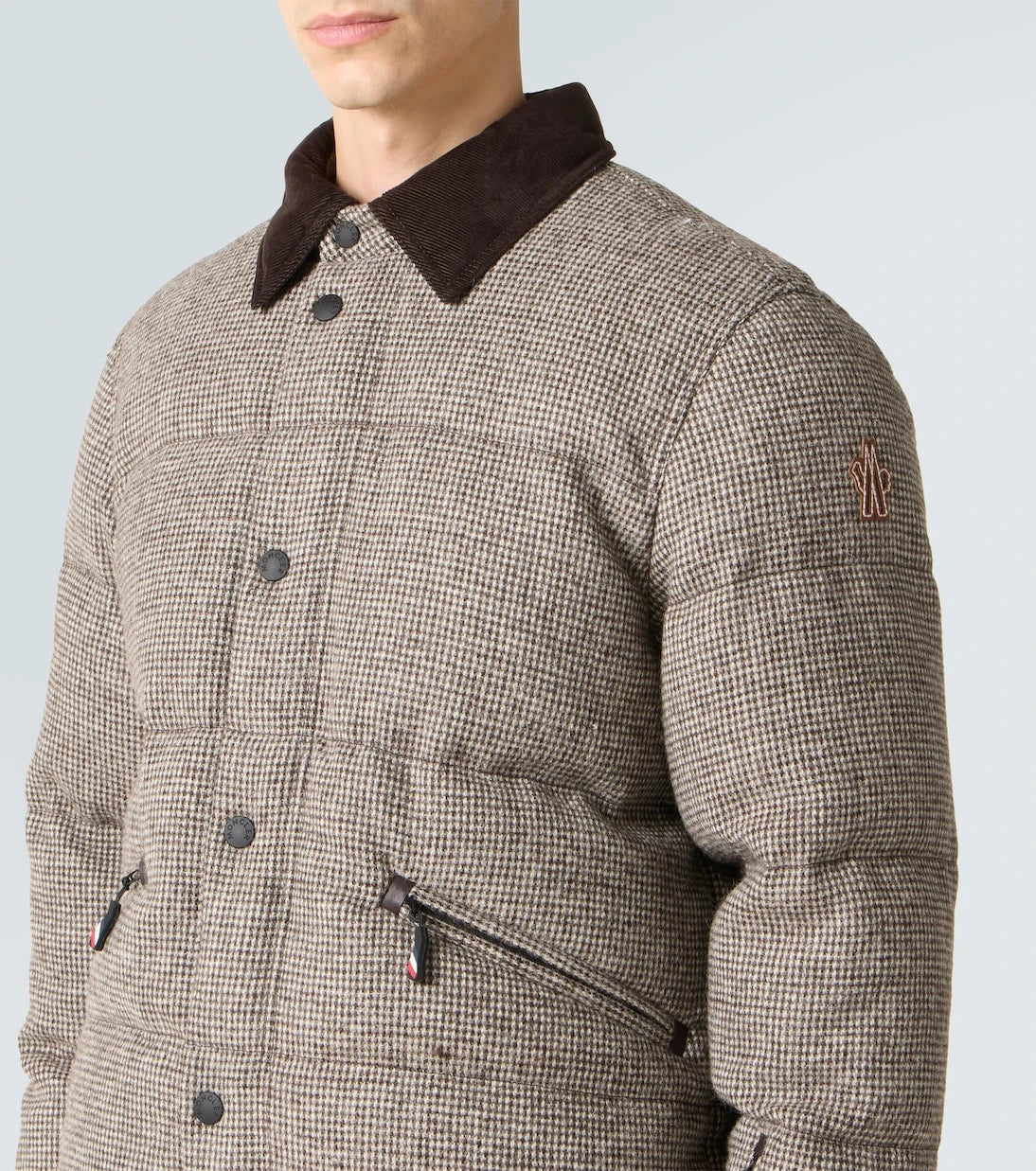 Moncler Grenoble - Elgon houndstooth wool down ski jacket