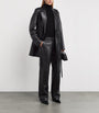 Black Lambskin Sullivan Straight Trousers