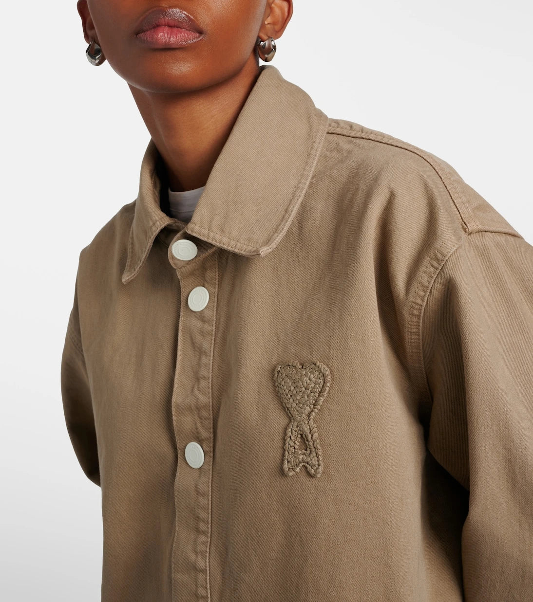 Ami Paris - Ami De Cœur cotton overshirt
