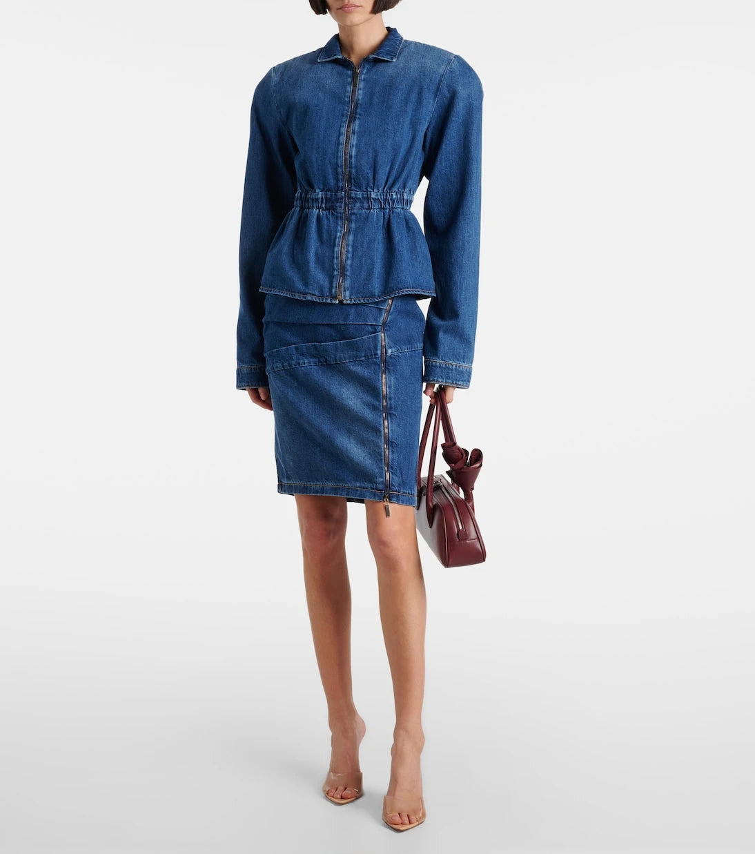 Nensi Dojaka - Gathered denim jacket