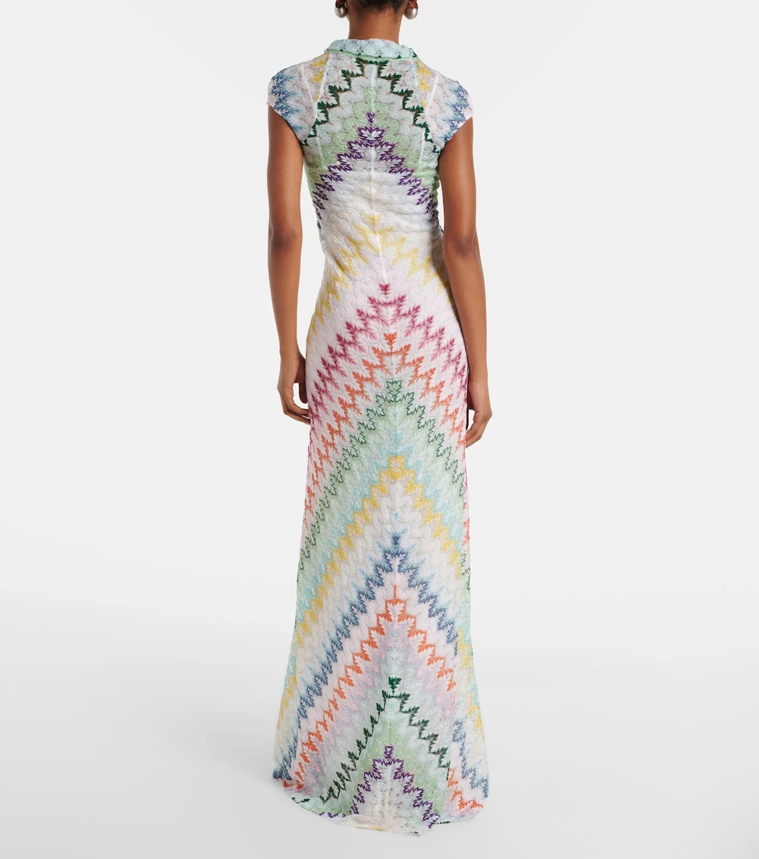 Missoni - فستان ماكسي لاميه بتصميم متعرج