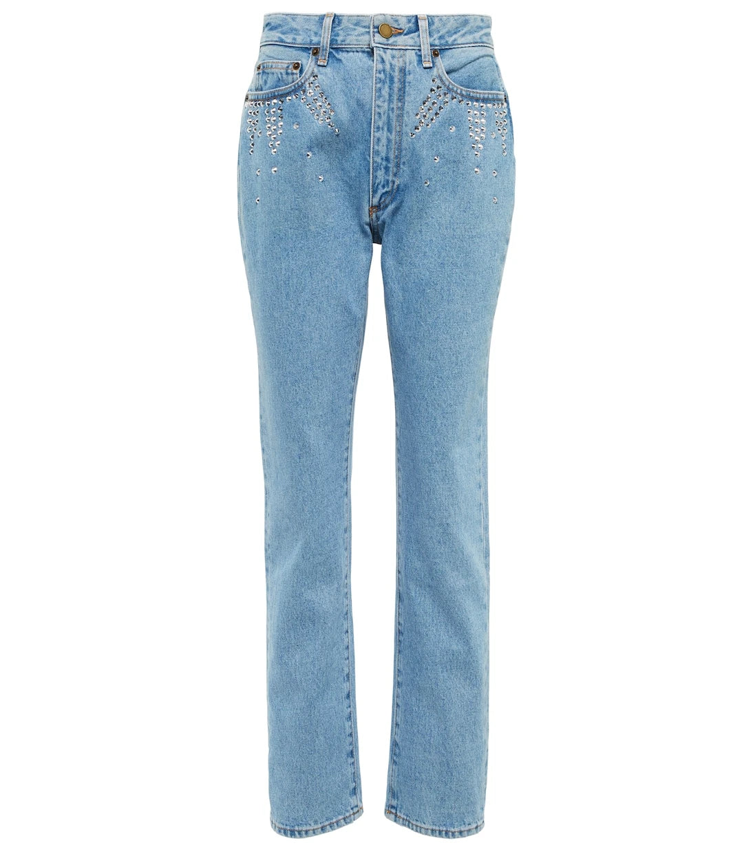 Alessandra Rich - Embellished high-rise straight jeans