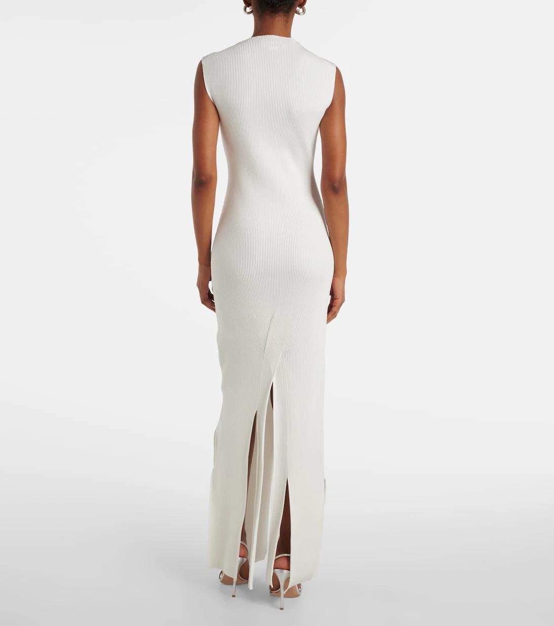 Victoria Beckham - Pleated ribbed-knit gown