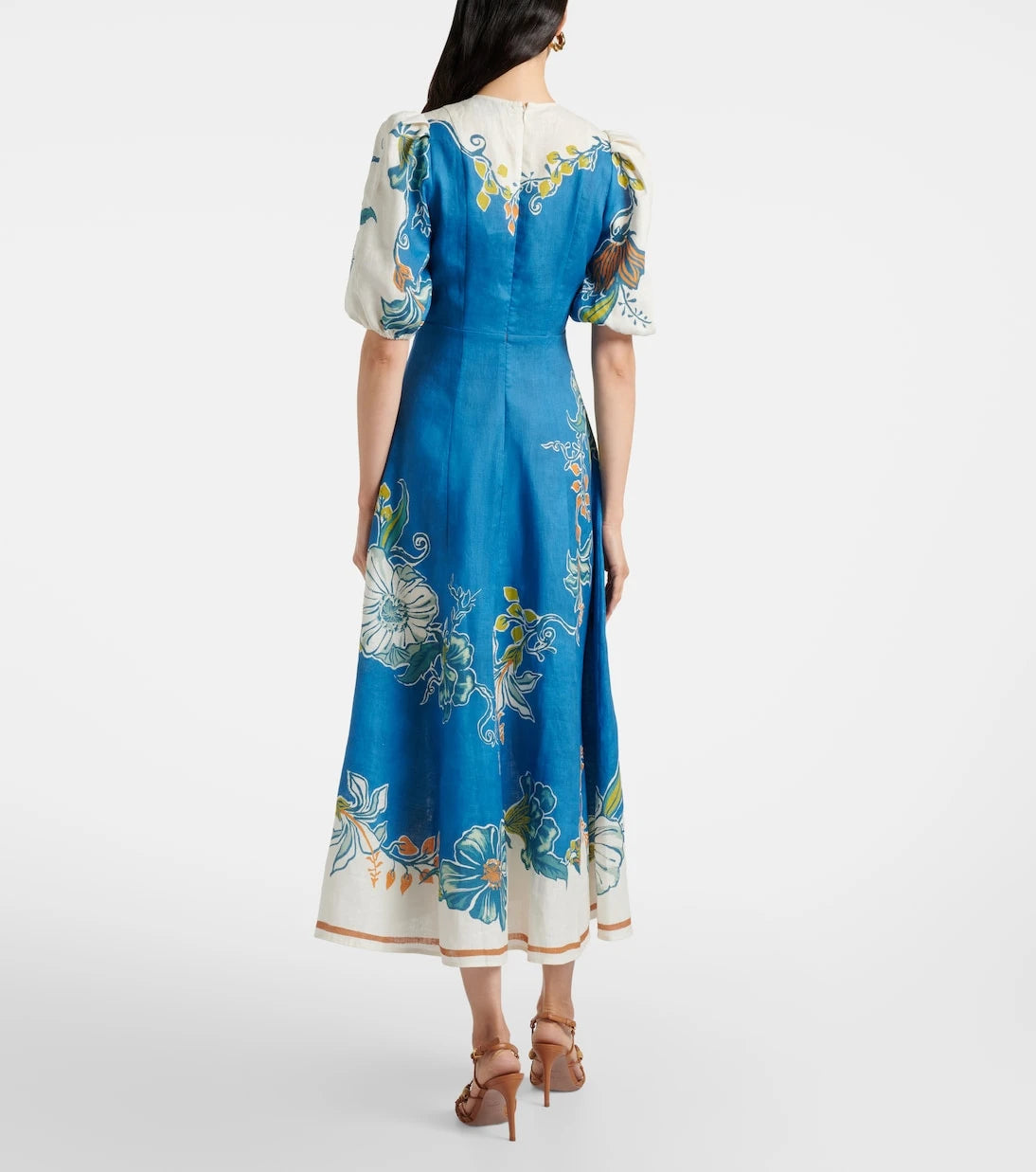 Alémais - Luda floral linen midi dress
