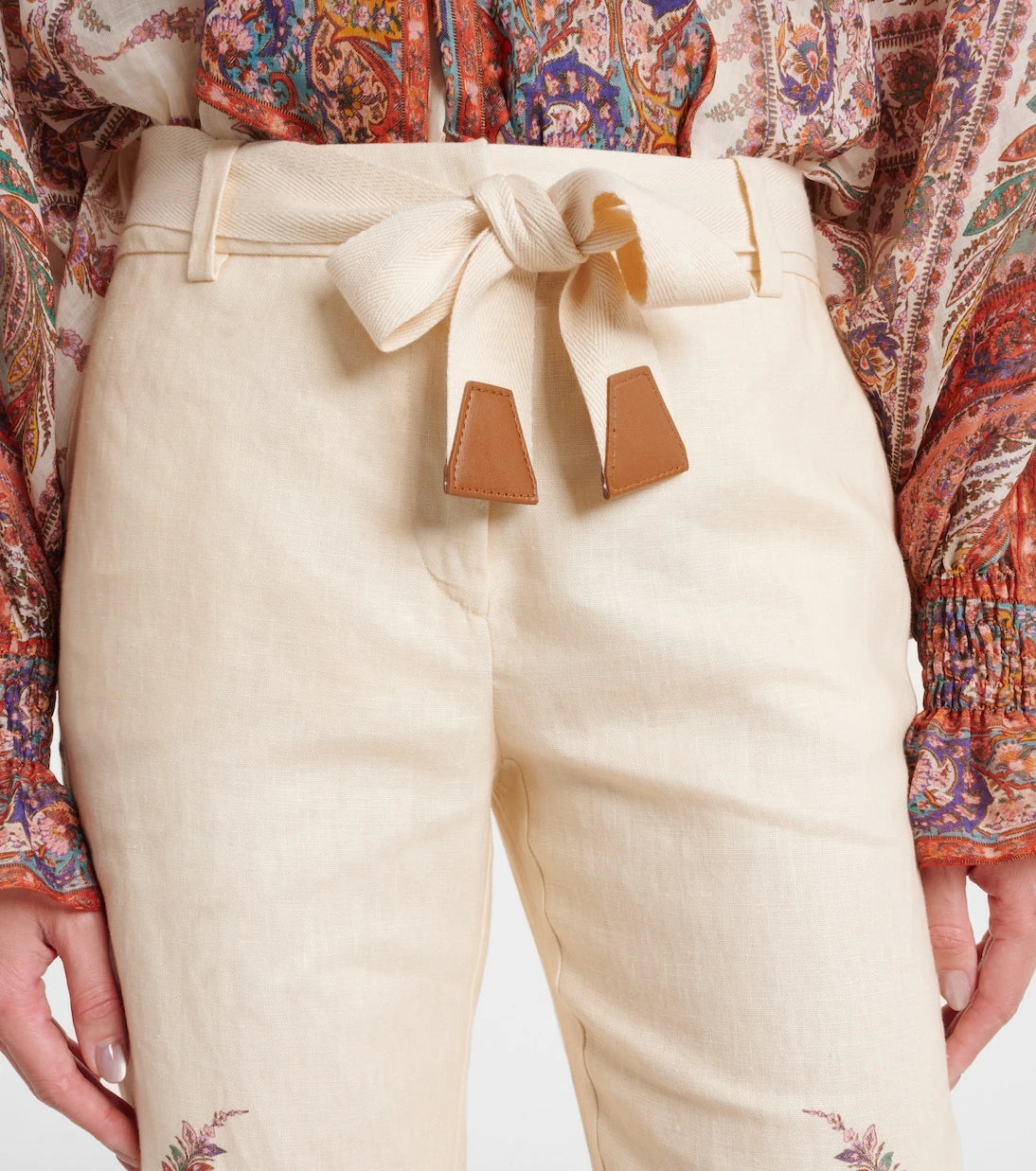 Zimmermann - Paisley linen flared pants