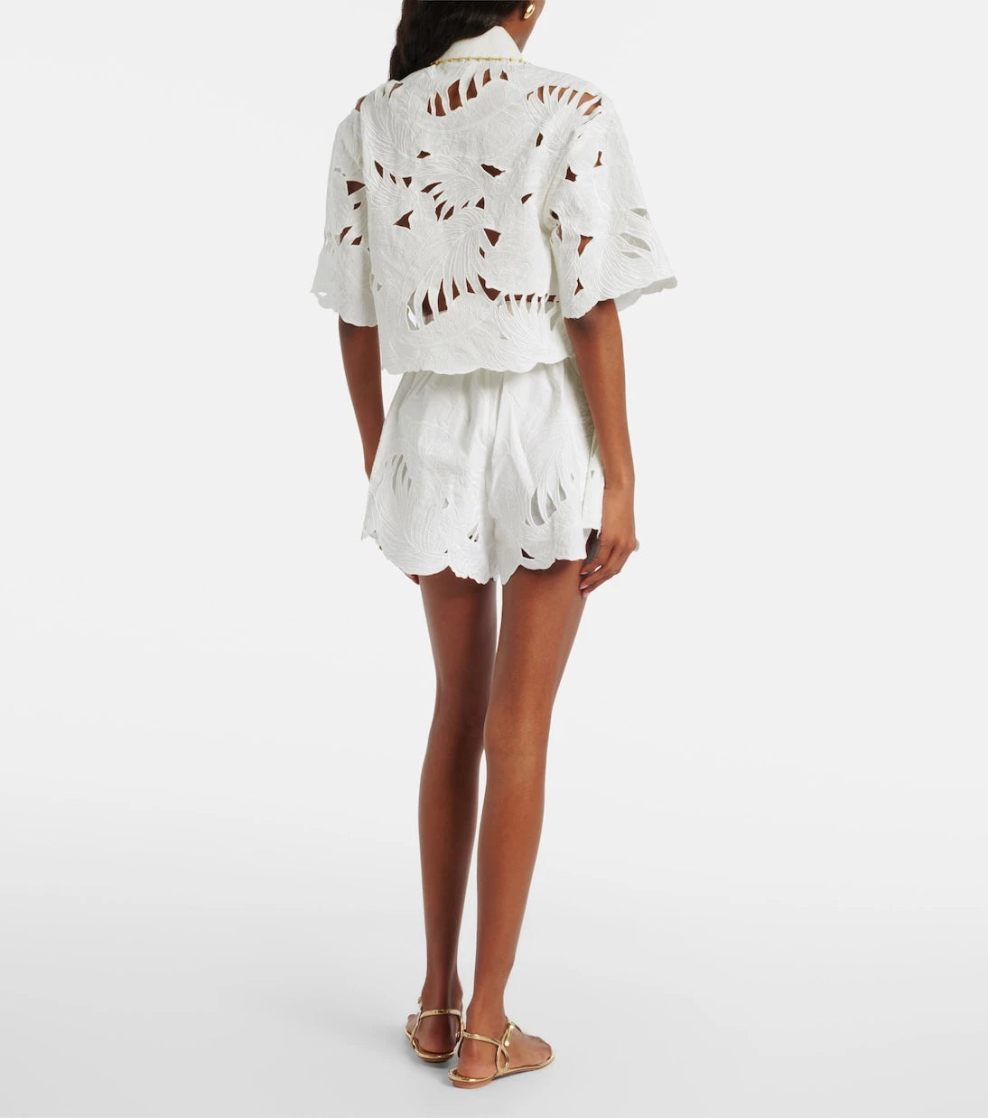Zimmermann - Mahon embroidered cotton shorts