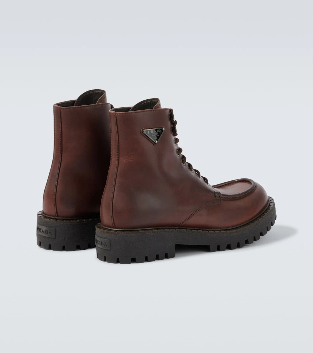 Prada - Leather lace-up boots