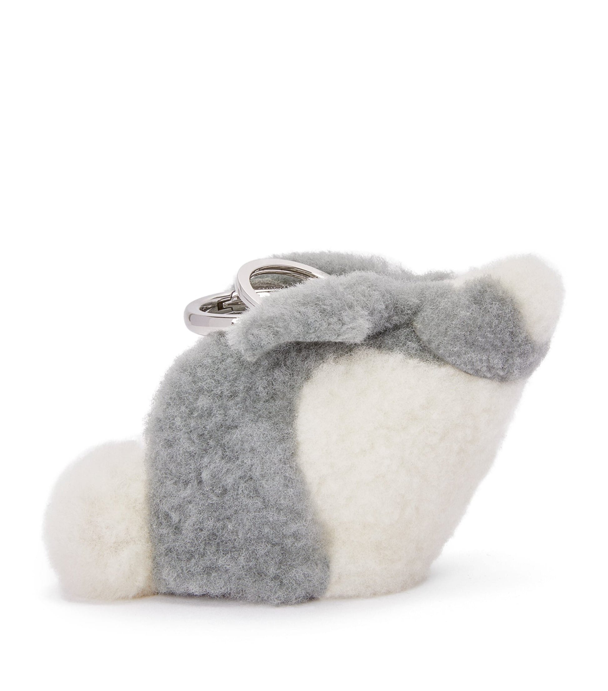 Grey Shearling Bunny Bag Charm