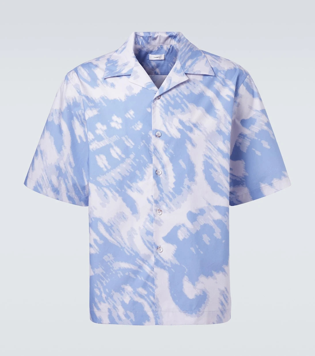 Commas - Printed cotton bowling shirt