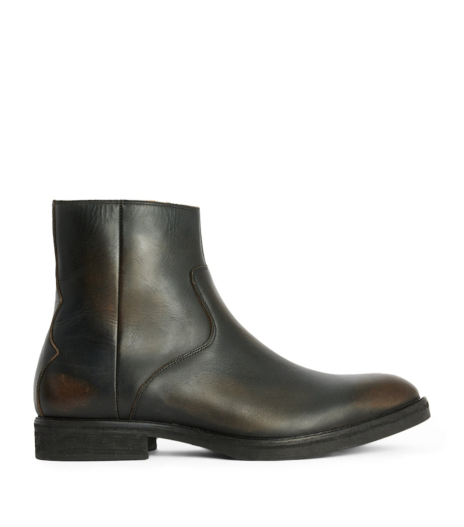 Leather Lang Ankle Boots
