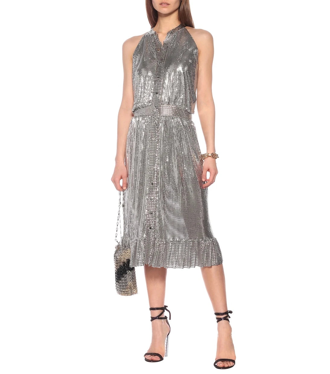 Rabanne - Chain halterneck midi dress