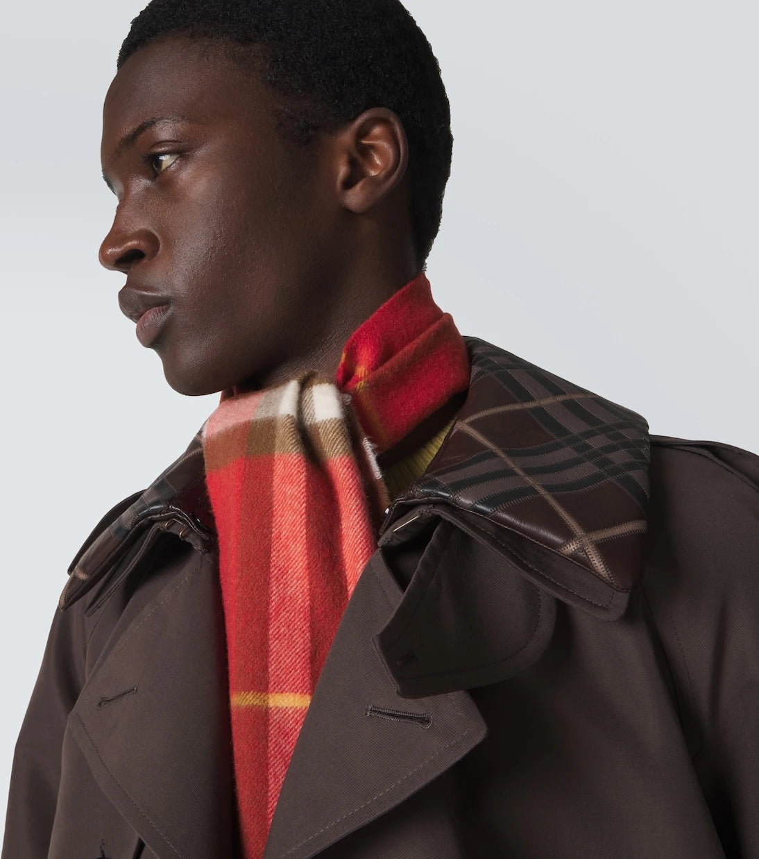 Burberry - Burberry Check fringed cashmere scarf
