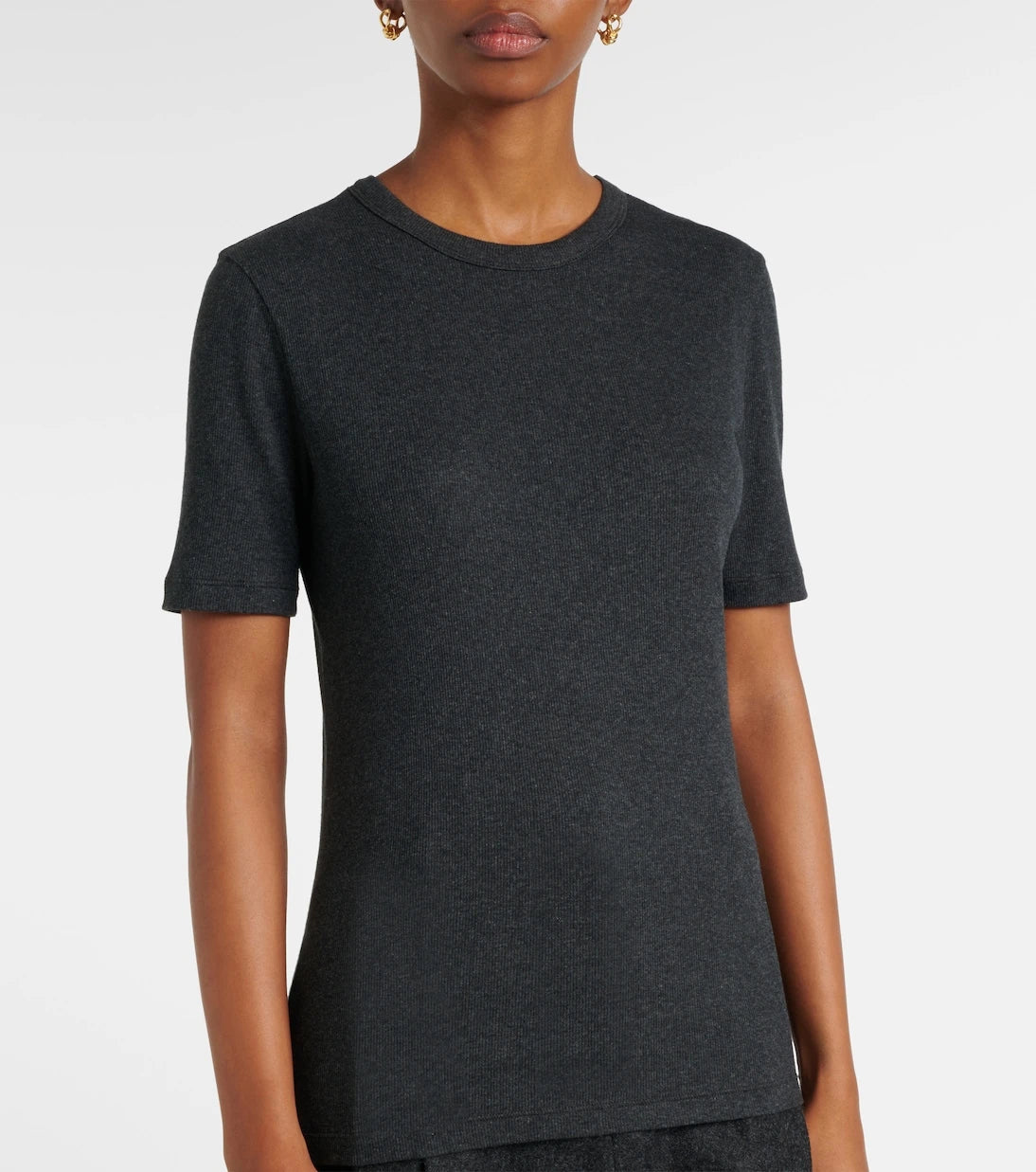 Toteme - Ribbed-knit cotton-blend jersey top