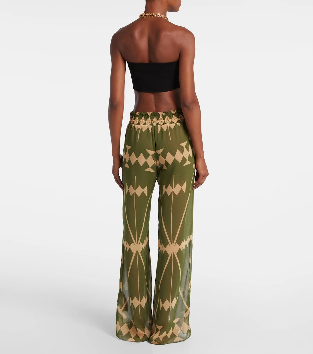 Johanna Ortiz - Printed sheer chiffon palazzo pants