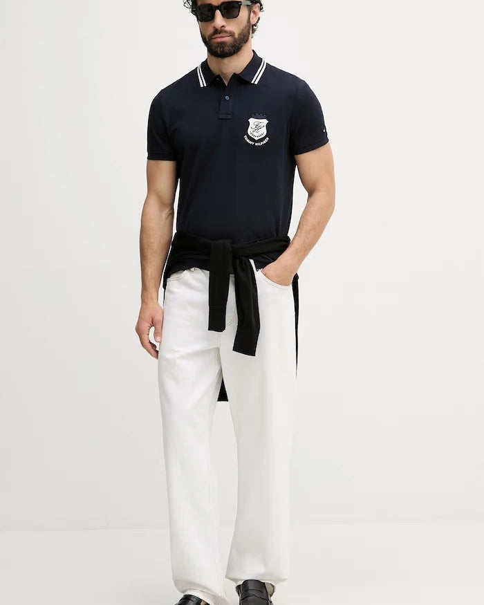Tommy Hilfiger тениска с яка мъжка памучна