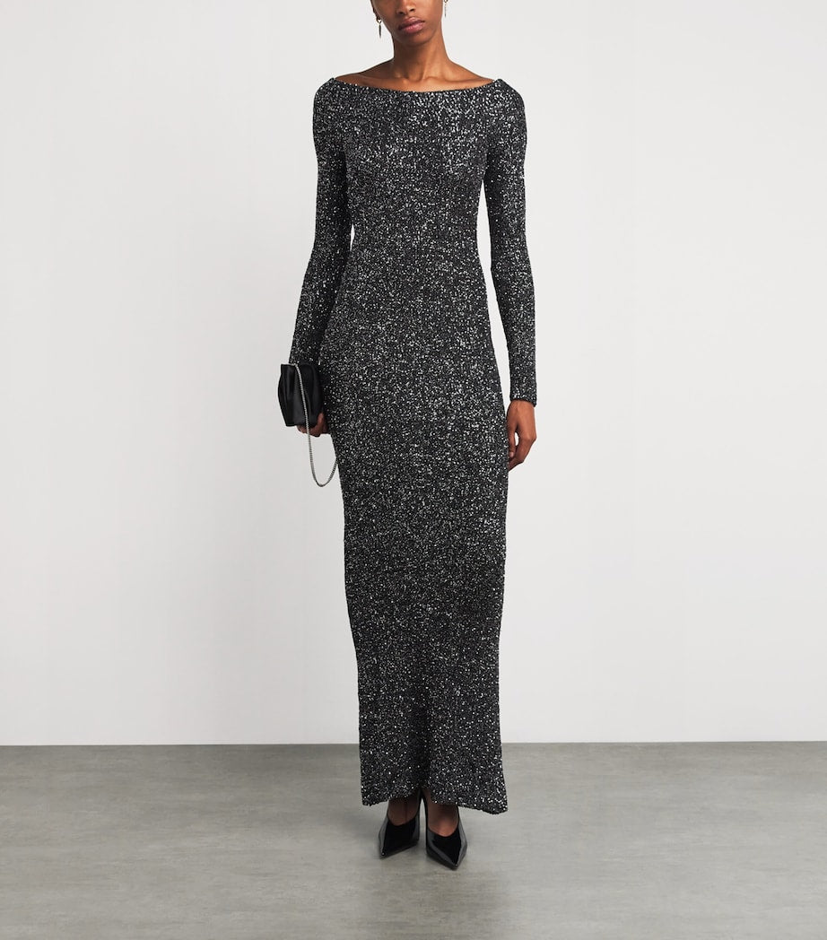 Sequin Off-The-Shoulder Gown