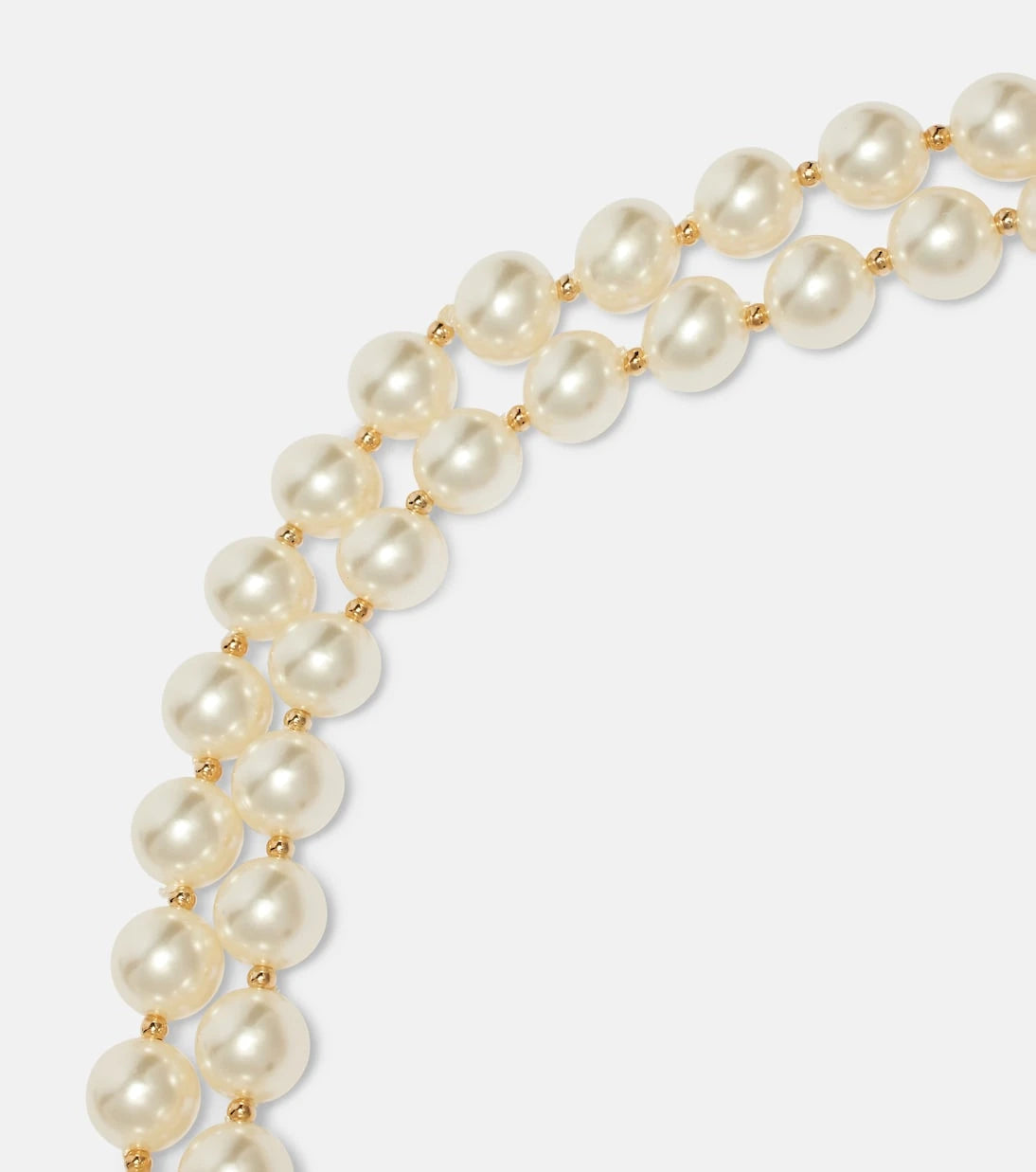 Gucci - Half Horsebit faux pearl necklace