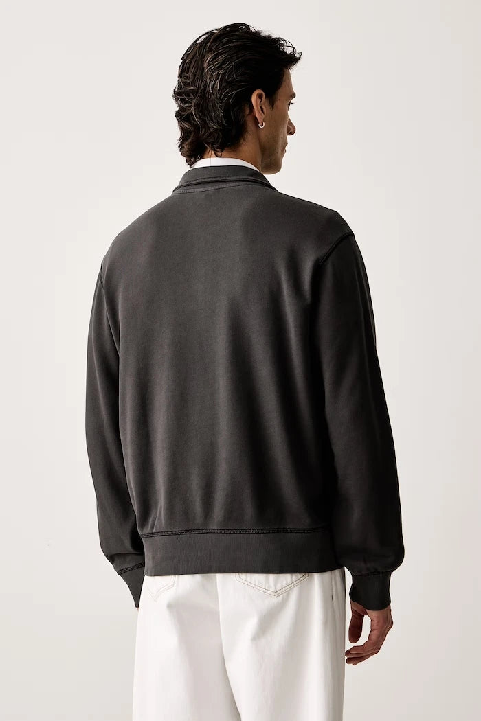 Pamuklu erkek sweatshirt Unit washed half zip