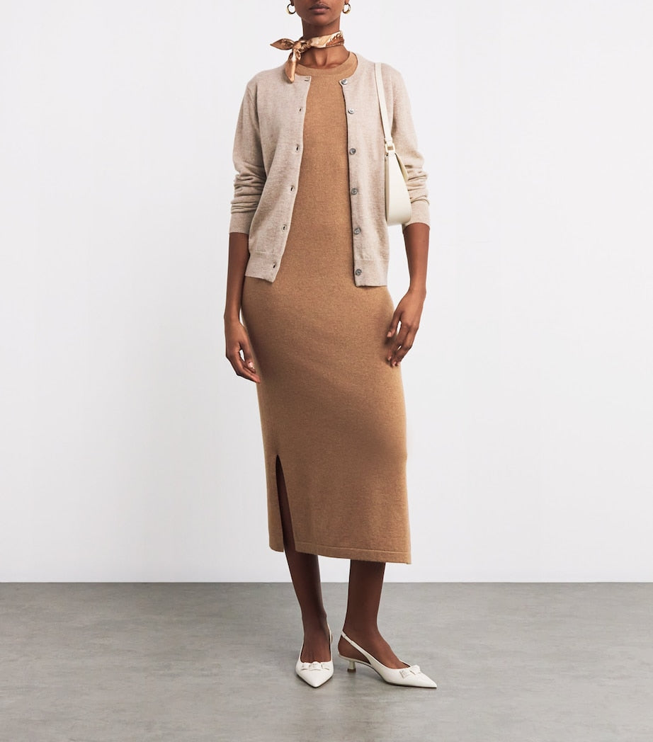 Cashmere Sleeveless Midi Dress LLAMA