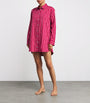 Derek Rose Pink Cotton Stripe Nightshirt