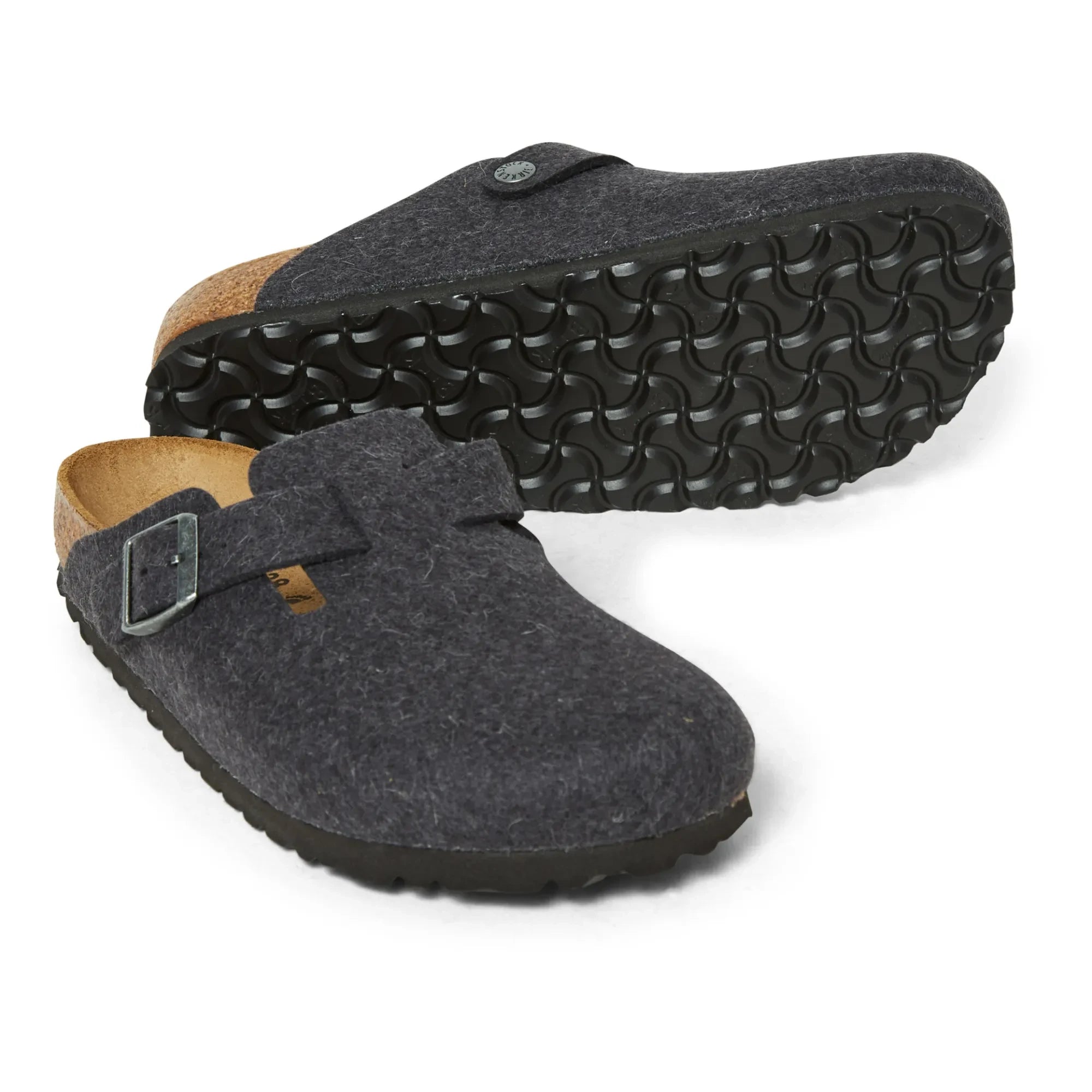 BIRKENSTOCK - Boston Wool Clogs - Adult Collection | Charcoal grey