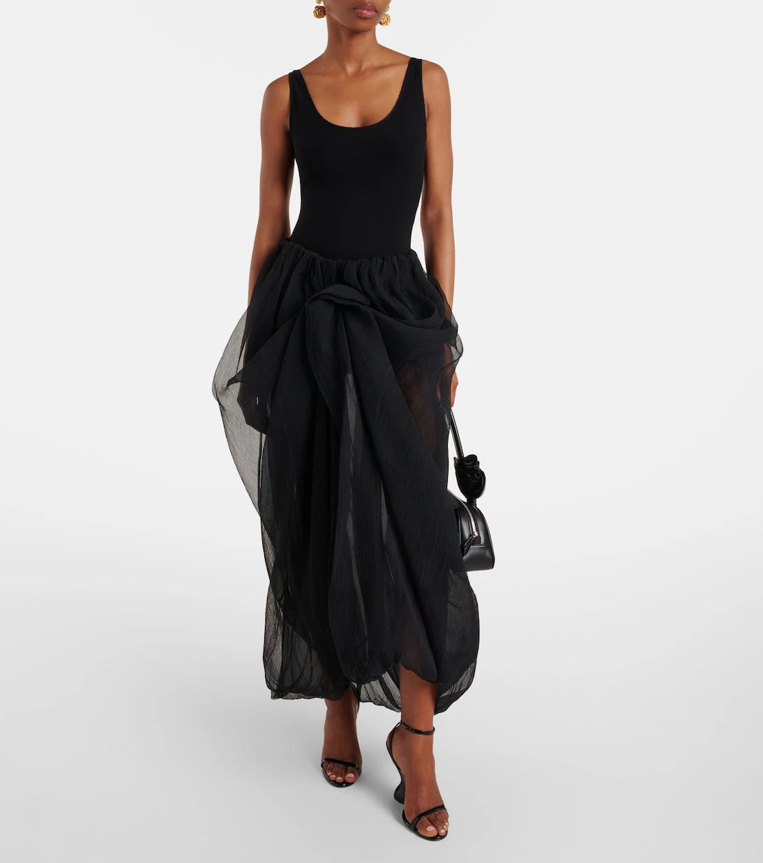 Magda Butrym - Ruffled silk tulle maxi skirt