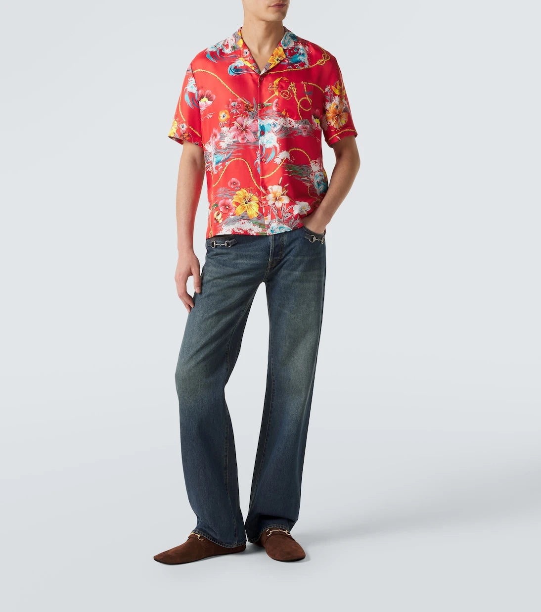 Gucci - Floral silk twill bowling shirt