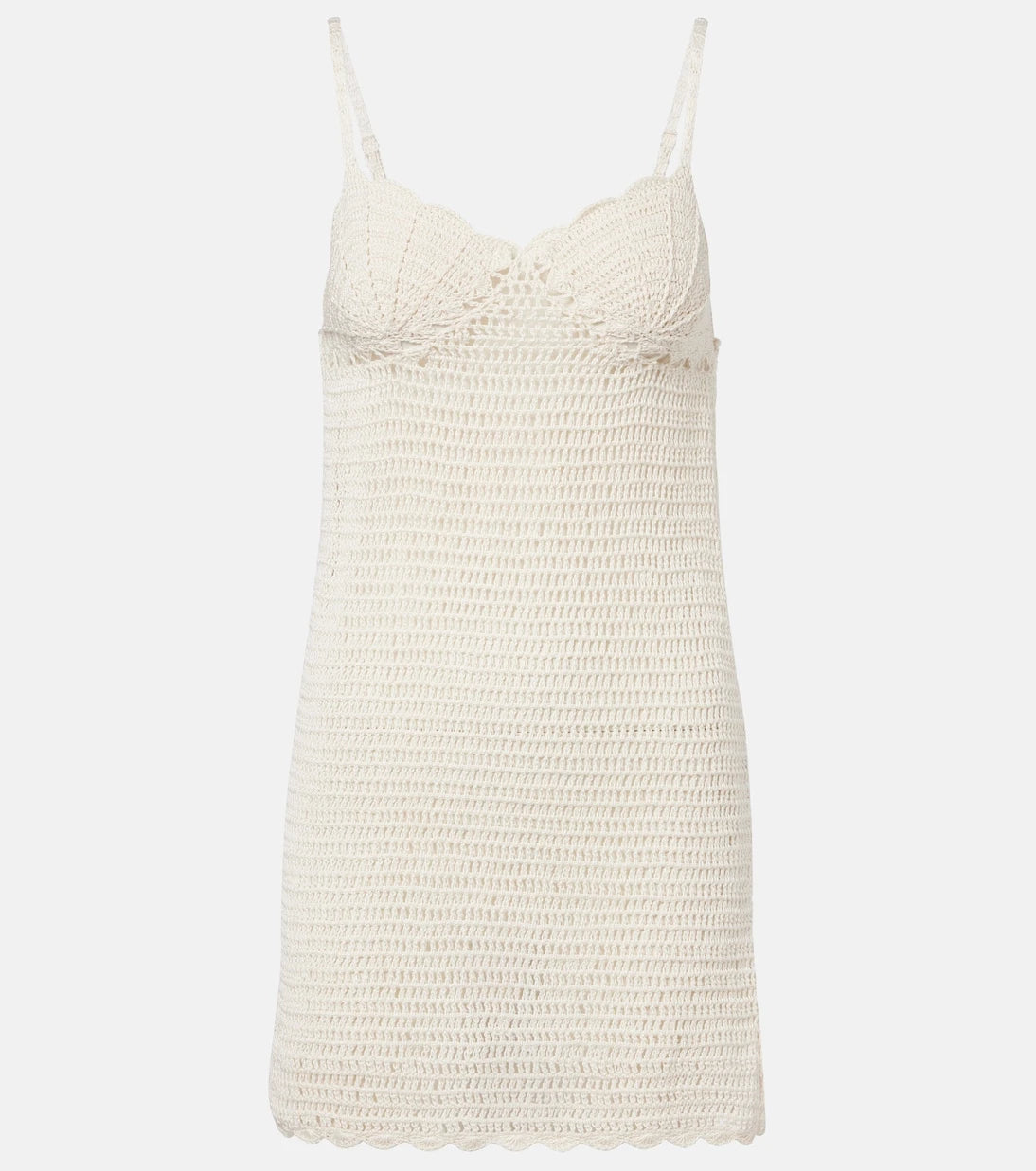 Anna Kosturova - Crochet scalloped cotton minidress