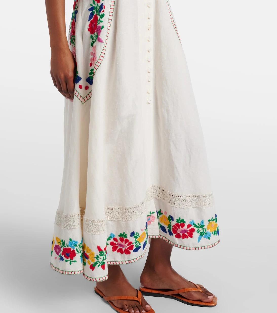 Rixo - Novara embroidered linen-blend maxi dress