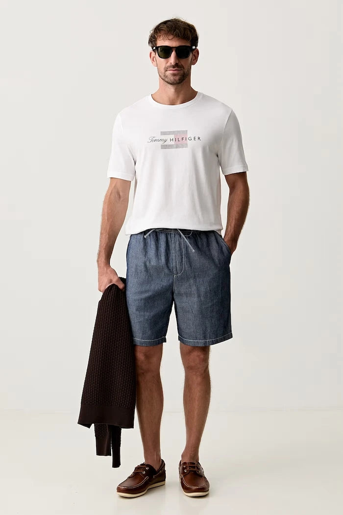 United Colors of Benetton erkek kısa pantolon, keten katkılı