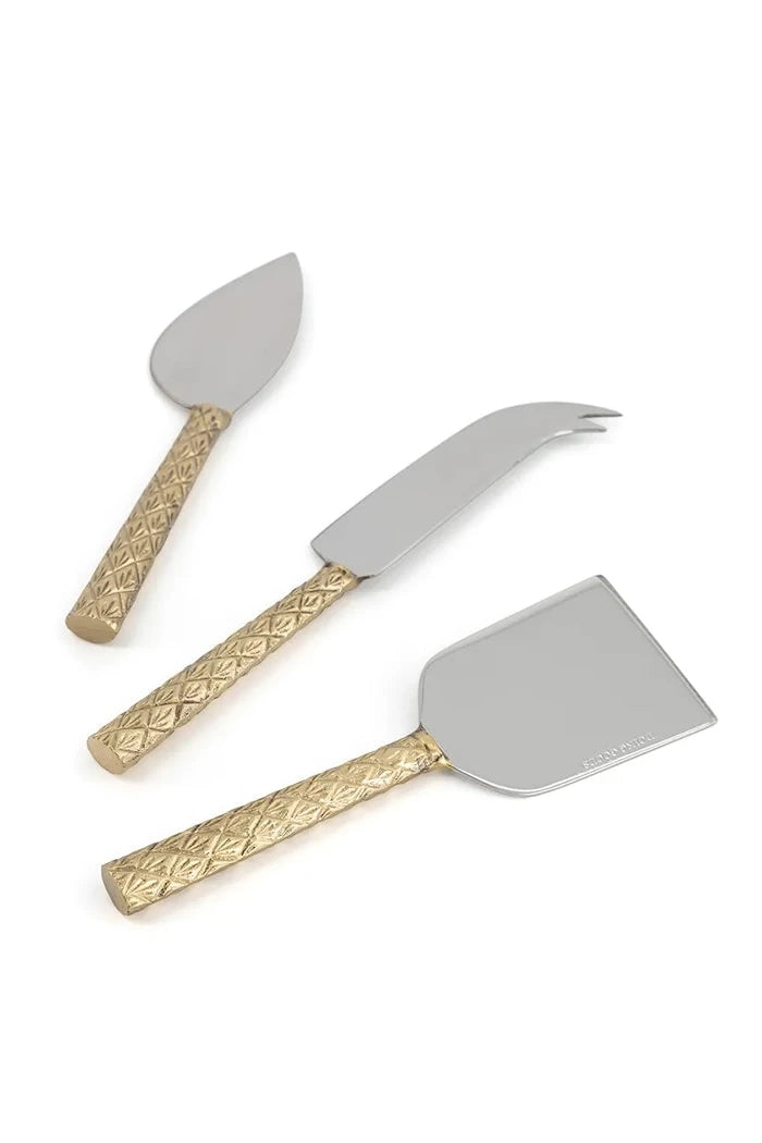 Doing Goods paslanmaz çelik peynir bıçak seti 17 x 17 x 4 cm